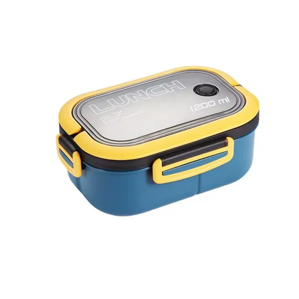 Boîte à déjeuner bento multicouche 1200 ml avec couverts, boîte bento portable pour enfants à compartiments pour le bureau, le camping et l'école 7