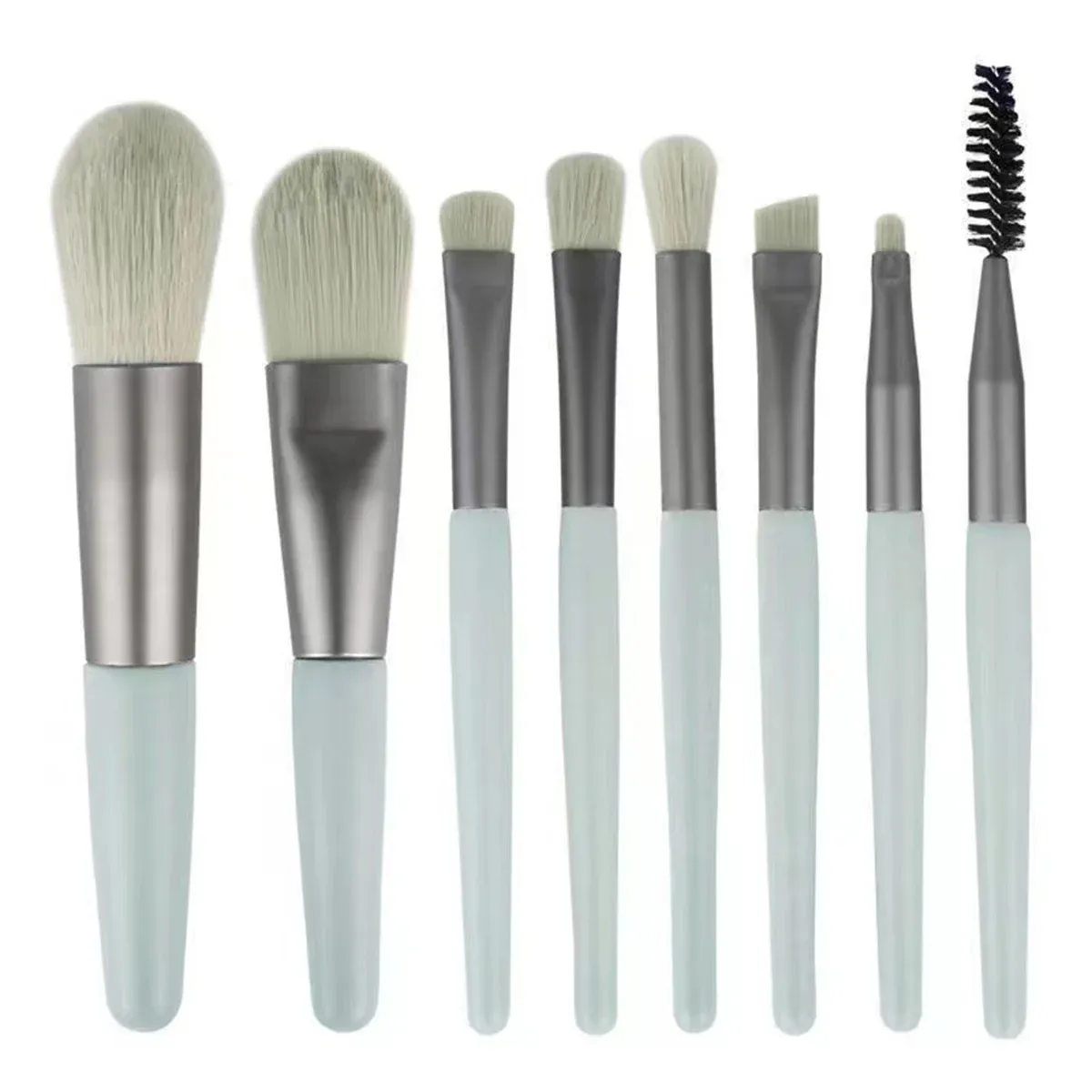 Ensemble de 8 pinceaux de maquillage doux et moelleux pour fond de teint, blush, poudre et fard à paupières 4