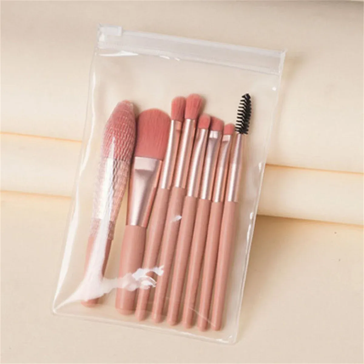 Ensemble de 8 pinceaux de maquillage doux et moelleux pour fond de teint, blush, poudre et fard à paupières 7