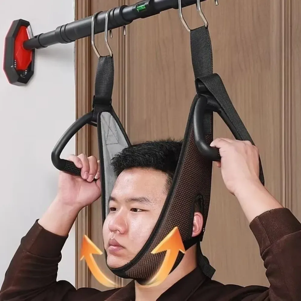 Sangle de traction cervicale horizontale à suspendre, réglable, pour usage domestique : massage et étirement du cou