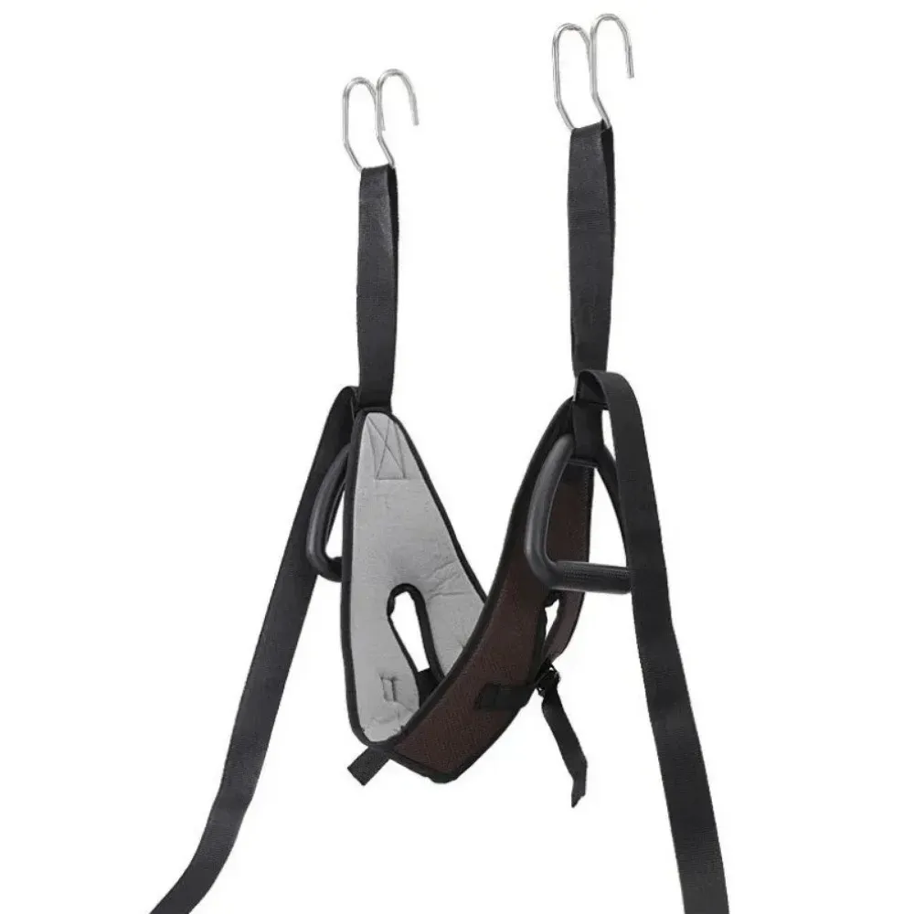 Sangle de traction cervicale horizontale à suspendre, réglable, pour usage domestique : massage et étirement du cou 3