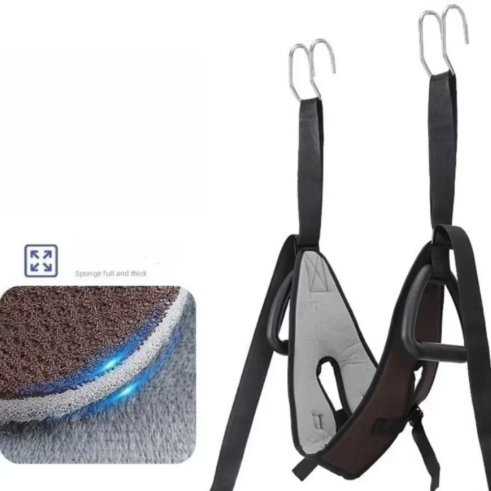 Sangle de traction cervicale horizontale à suspendre, réglable, pour usage domestique : massage et étirement du cou 5