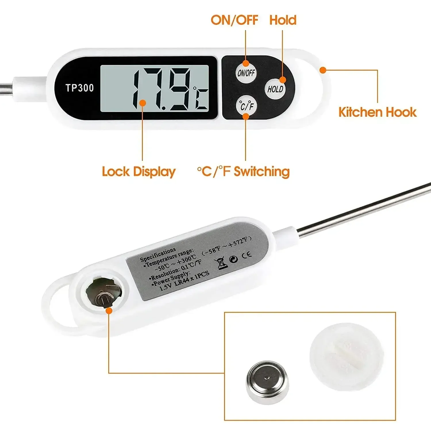 Thermomètre de cuisine numérique à écran LCD pour viande 4