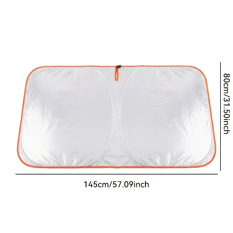Pare-soleil pour pare-brise avant avec rangement pratique, installation sans perçage et ajustement parfait bord à bord 2