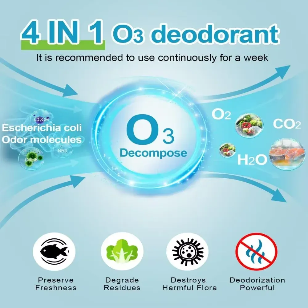 Purificateur d'air et désodorisant à ozone rechargeable pour réfrigérateur, maison et cuisine 5