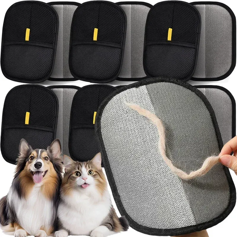 Brosse de toilettage pour animaux, gant d'épilation pour chat et chien, brosse démêlante double face pour nettoyage des poils sur tapis - Image 1