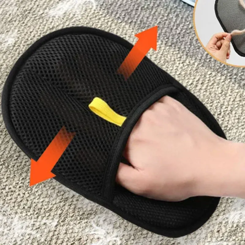 Brosse de toilettage pour animaux, gant d'épilation pour chat et chien, brosse démêlante double face pour nettoyage des poils sur tapis 6