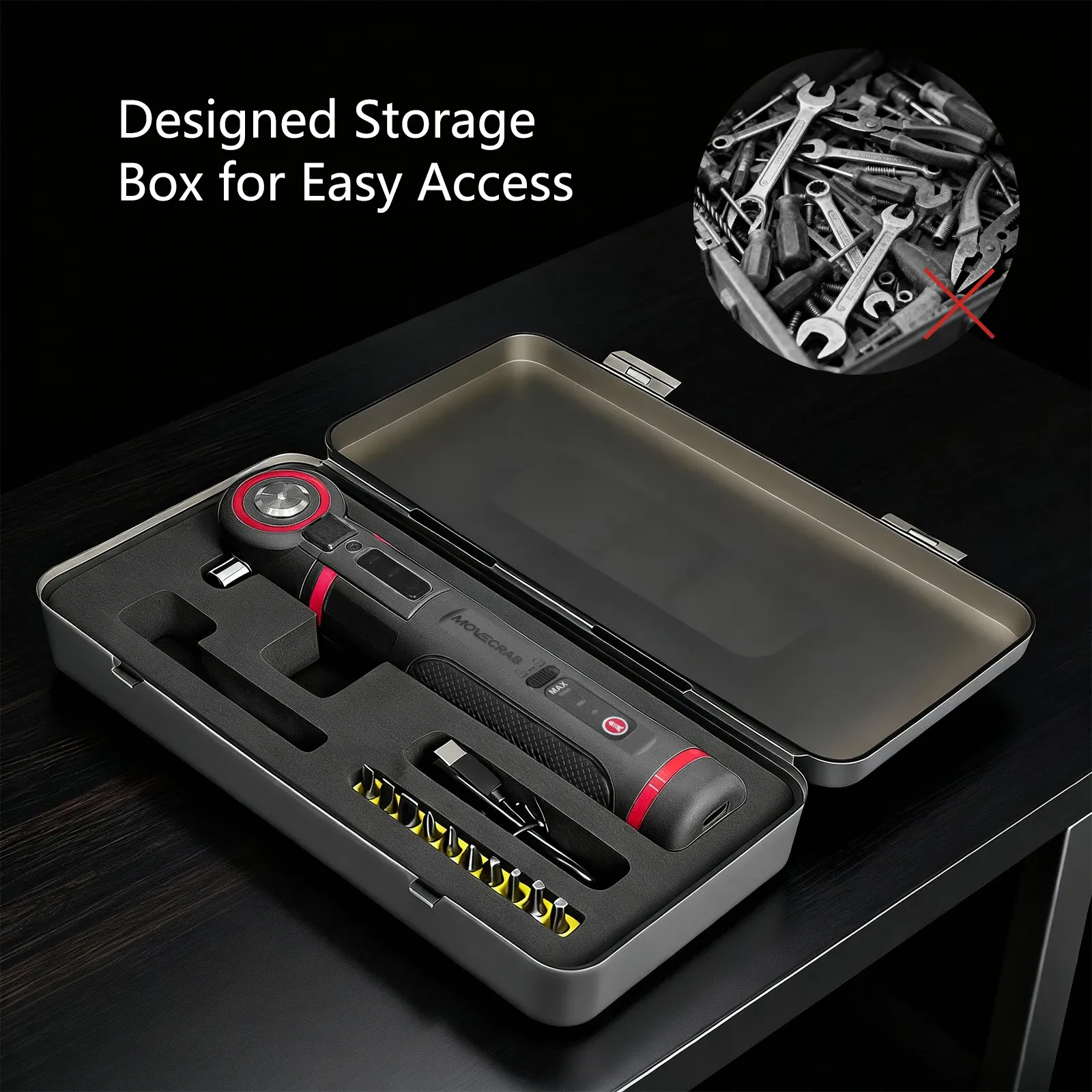 MOVECRAB – Mini jeu de tournevis électrique à angle réglable, outil portatif rechargeable au lithium pour la maison 6
