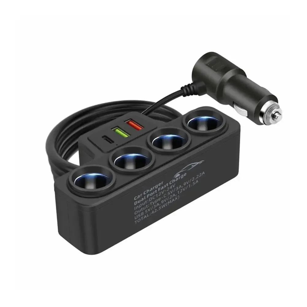 Chargeur de voiture double port en situation