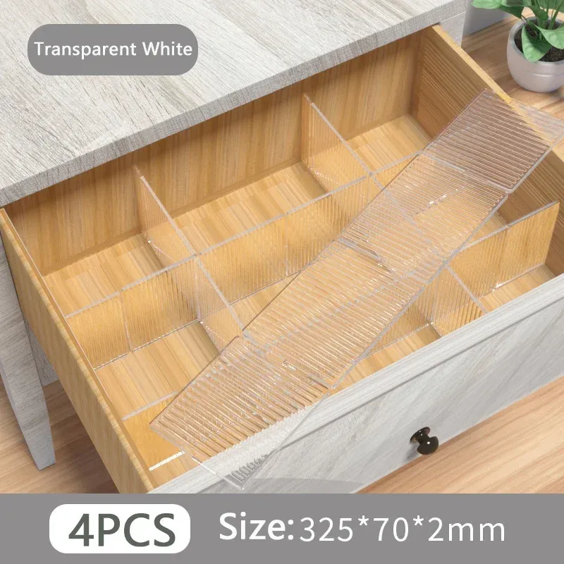 Séparateurs de tiroir réglables et modulables, lot de 4, pour sous-vêtements et chaussettes 7