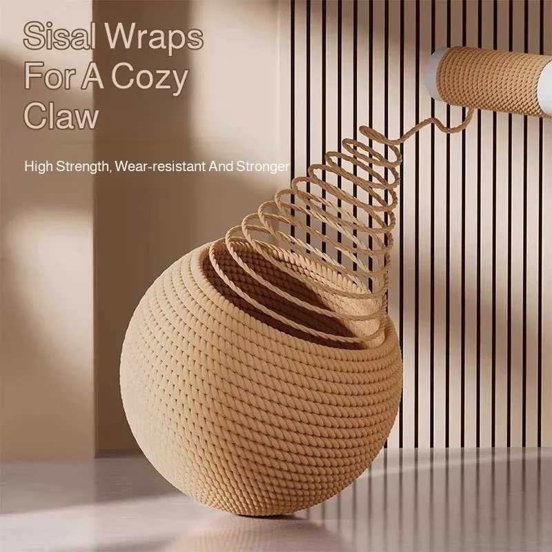 Jouet interactif en sisal pour chat avec balle sonore à gratter 3
