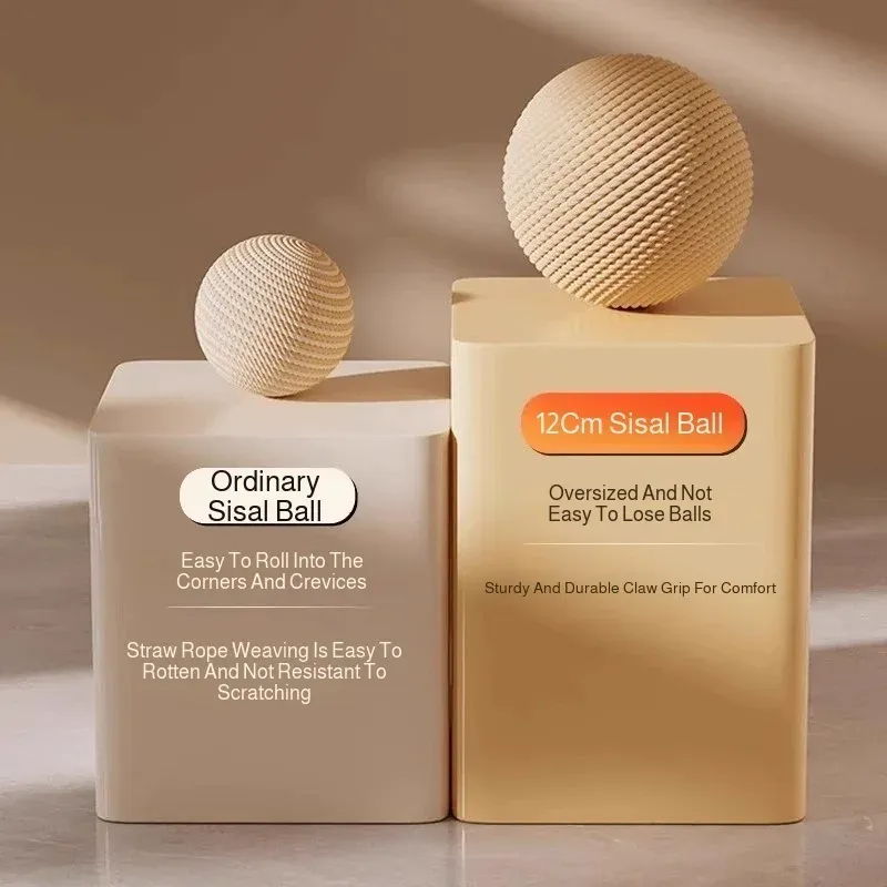 Jouet interactif en sisal pour chat avec balle sonore à gratter 4