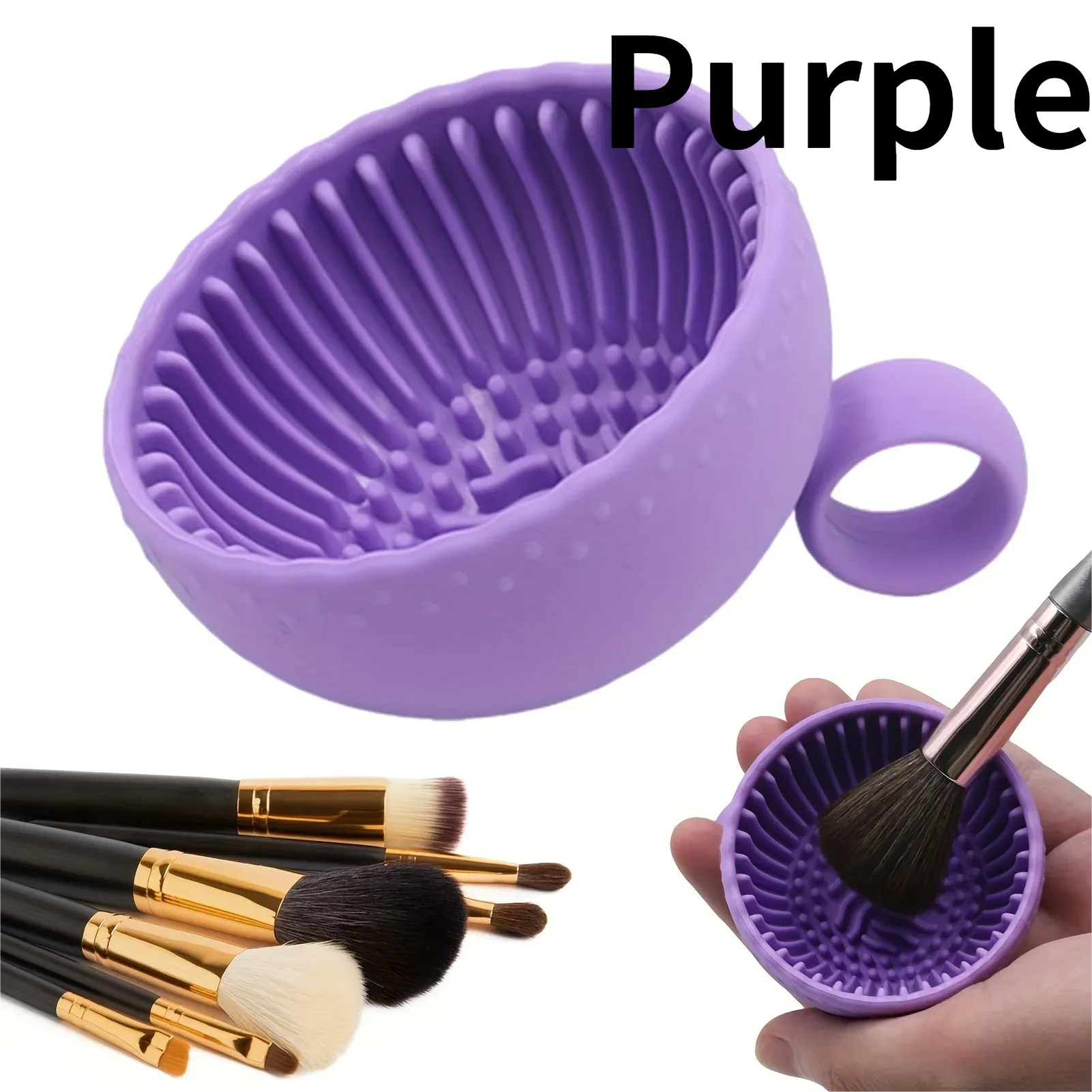 Bol de nettoyage en silicone pour pinceaux de maquillage avec tapis exfoliant inodore, pour sourcils, joues, visage et yeux 8