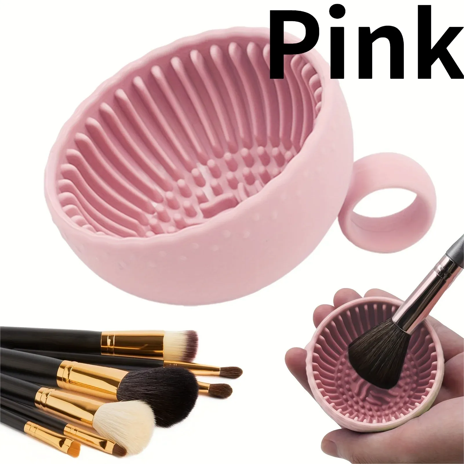 Bol de nettoyage en silicone pour pinceaux de maquillage avec tapis exfoliant inodore, pour sourcils, joues, visage et yeux 9
