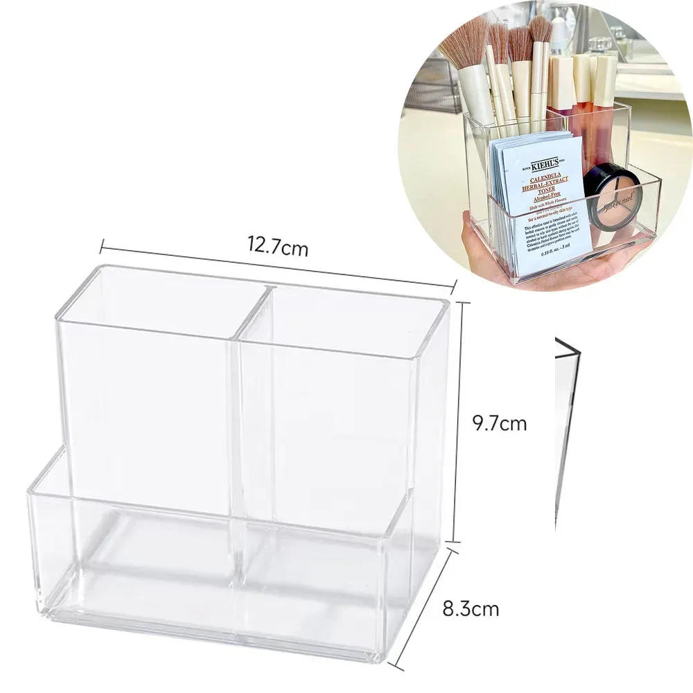 Organisateur de maquillage transparent en acrylique pour rouge à lèvres et pinceaux 4