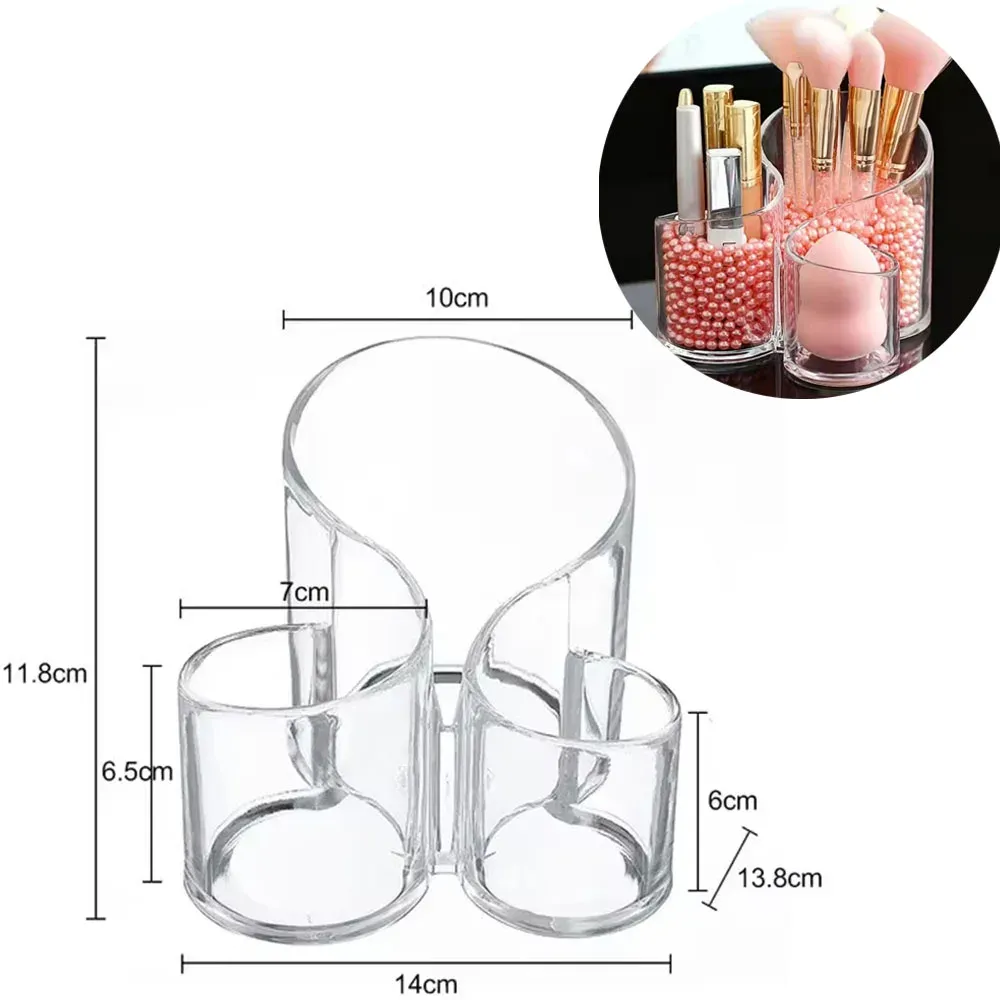 Organisateur de maquillage transparent en acrylique pour rouge à lèvres et pinceaux 5