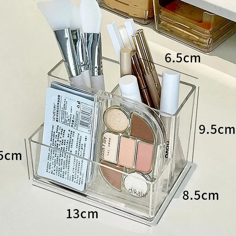Organisateur de maquillage transparent en acrylique pour rouge à lèvres et pinceaux 22
