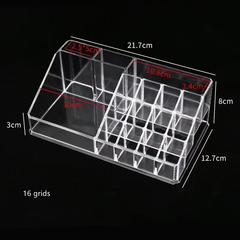 Organisateur de maquillage transparent en acrylique pour rouge à lèvres et pinceaux 20