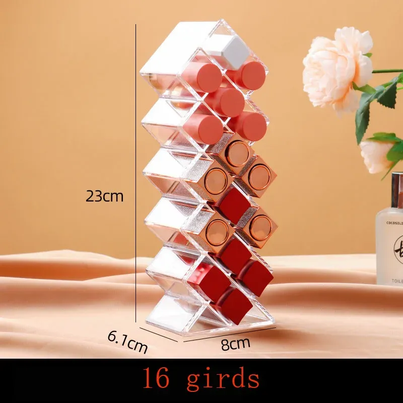 Organisateur de maquillage transparent en acrylique pour rouge à lèvres et pinceaux 18