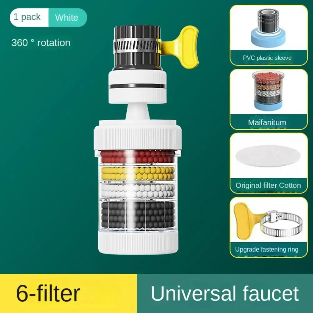 Filtre rotatif 360° pour robinet de cuisine à 6 couches, avec embout anti-éclaboussures 11