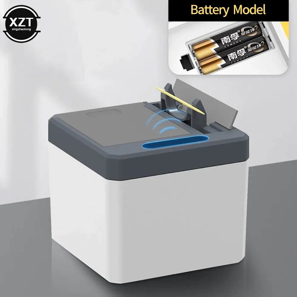 Distributeur automatique intelligent de cure-dents électrique avec capteur, support de cure-dents et organisateur d'accessoires de cuisine 4