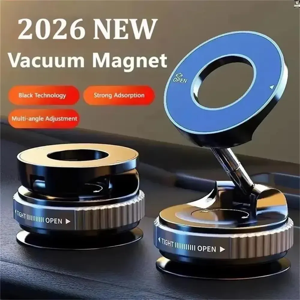 Support de téléphone magnétique pliable 360° pour voiture, à ventouse réglable, format de poche, nouveauté 2026
