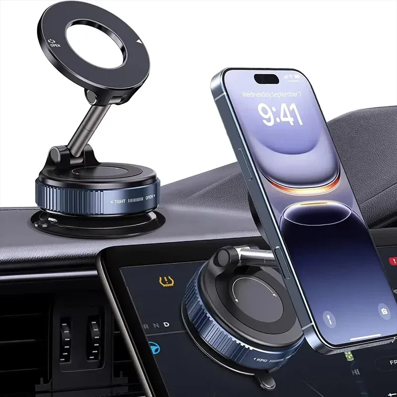 Support de téléphone magnétique pliable 360° pour voiture, à ventouse réglable, format de poche, nouveauté 2026 4