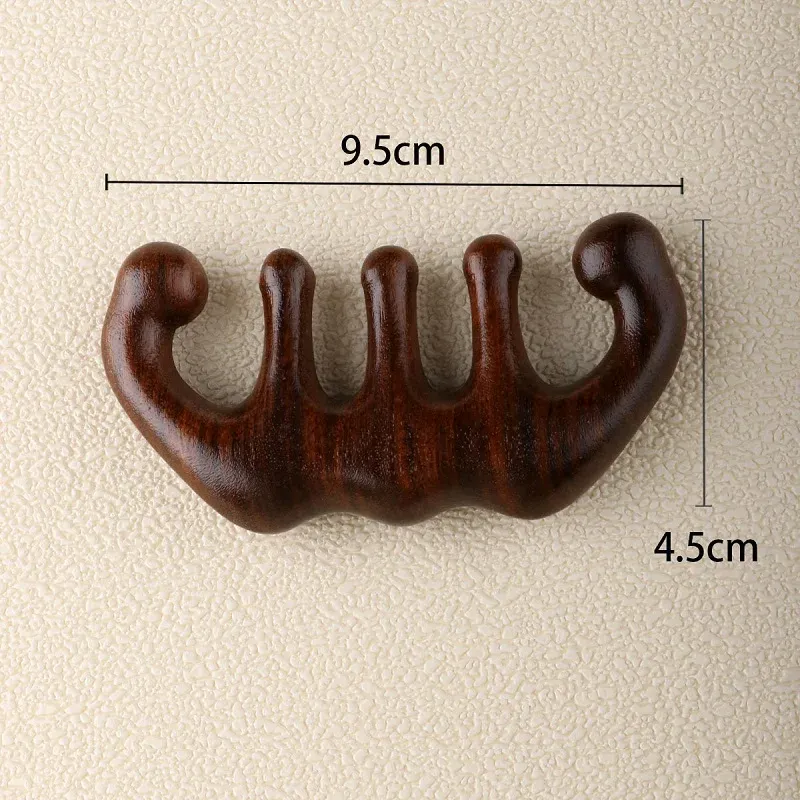 Peigne de massage en bois pour cuir chevelu, applicateur d'huile - AMS01 7