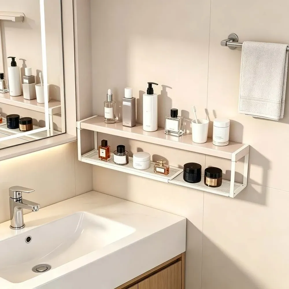Étagère réglable pour meuble-lavabo