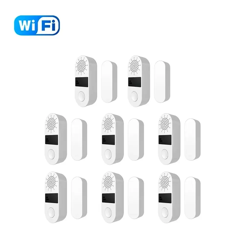Capteur de porte intelligent Tuya WiFi, alarme sonore et lumineuse 130 dB, sans fil, compatible Smart Life et Alexa pour maison connectée, notifications en temps réel 7