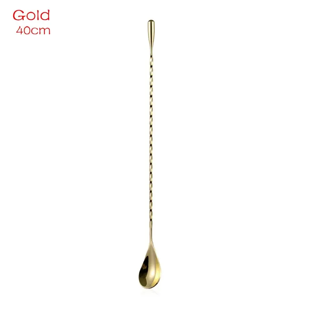Cuillère à Cocktail en Acier Inoxydable à Long Manche Spiralé 9