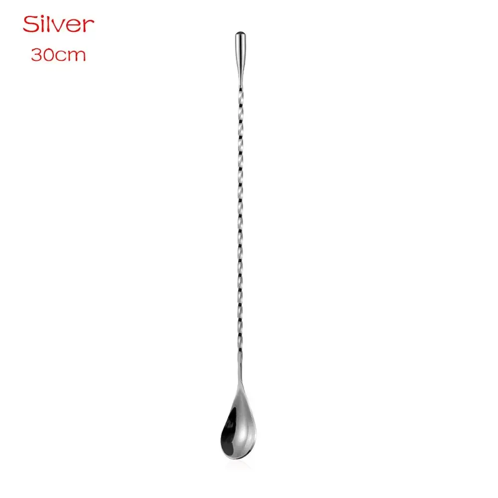 Cuillère à Cocktail en Acier Inoxydable à Long Manche Spiralé 12