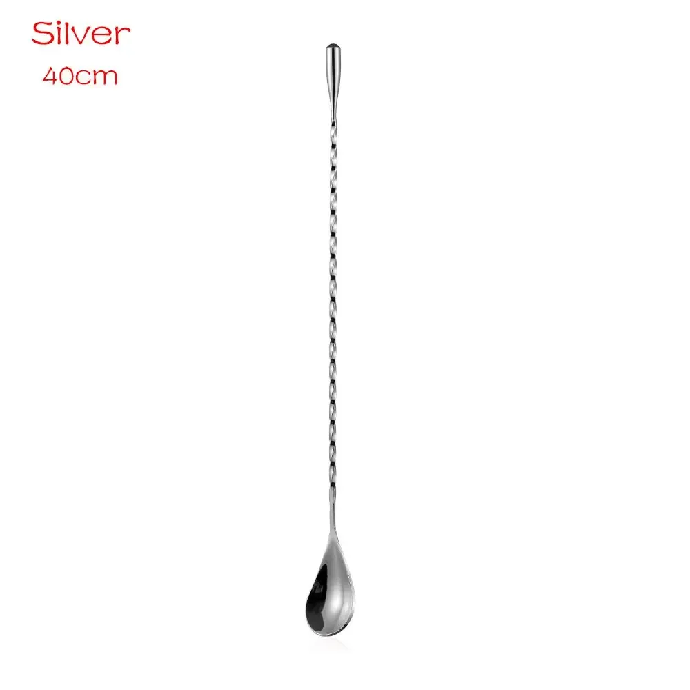 Cuillère à Cocktail en Acier Inoxydable à Long Manche Spiralé 13