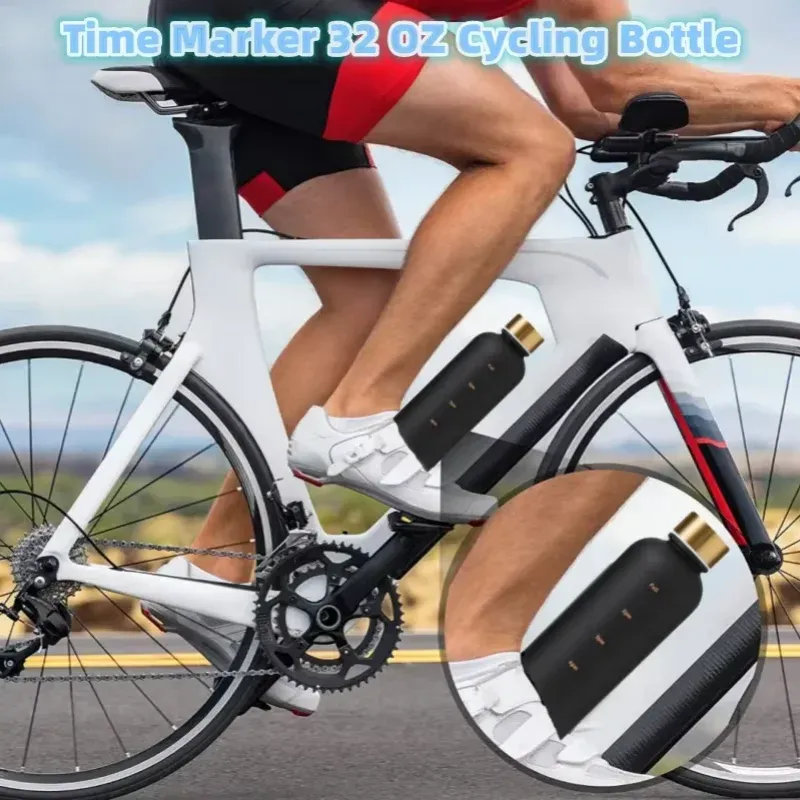 Bouteille d'eau de 1000 ml avec marqueur de temps, motivante, réutilisable, idéale pour le fitness, les sports de plein air, les voyages et le cyclisme, étanche, sans BPA, givrée 4