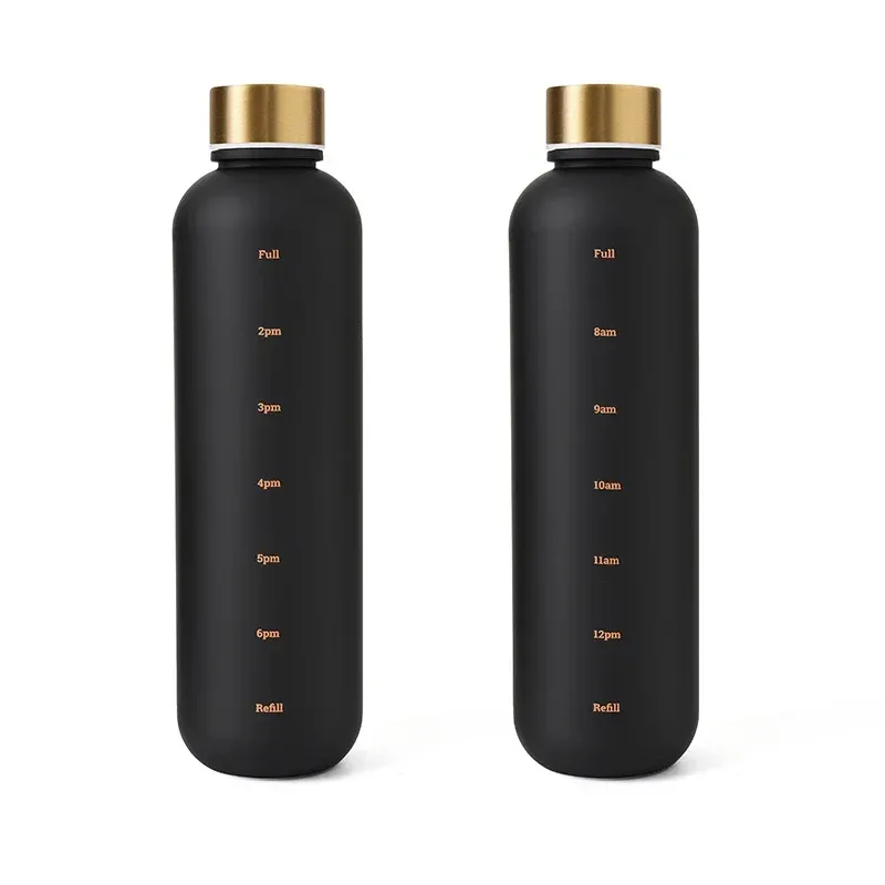 Bouteille d'eau de 1000 ml avec marqueur de temps, motivante, réutilisable, idéale pour le fitness, les sports de plein air, les voyages et le cyclisme, étanche, sans BPA, givrée 8