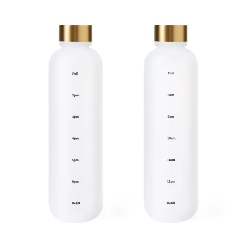 Bouteille d'eau de 1000 ml avec marqueur de temps, motivante, réutilisable, idéale pour le fitness, les sports de plein air, les voyages et le cyclisme, étanche, sans BPA, givrée 10