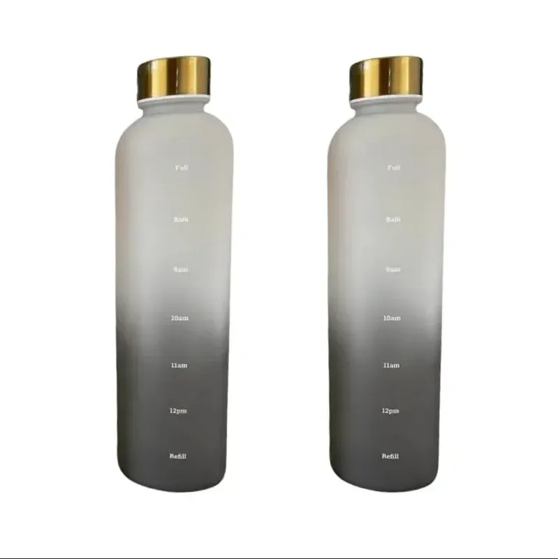 Bouteille d'eau de 1000 ml avec marqueur de temps, motivante, réutilisable, idéale pour le fitness, les sports de plein air, les voyages et le cyclisme, étanche, sans BPA, givrée 9