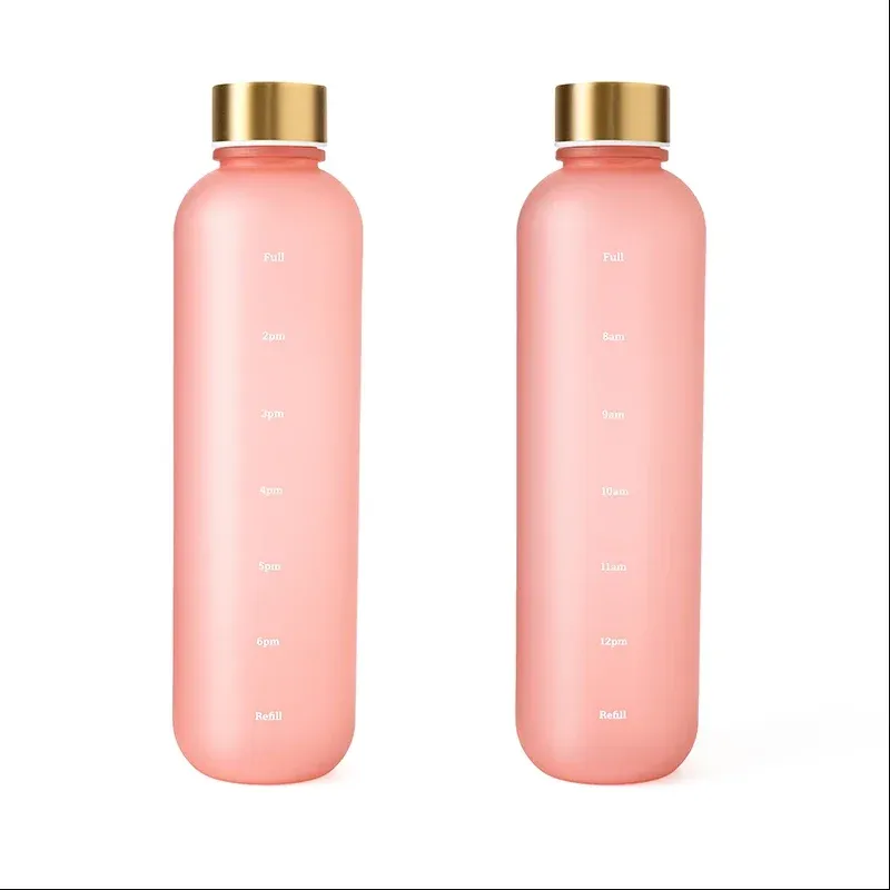 Bouteille d'eau de 1000 ml avec marqueur de temps, motivante, réutilisable, idéale pour le fitness, les sports de plein air, les voyages et le cyclisme, étanche, sans BPA, givrée 7
