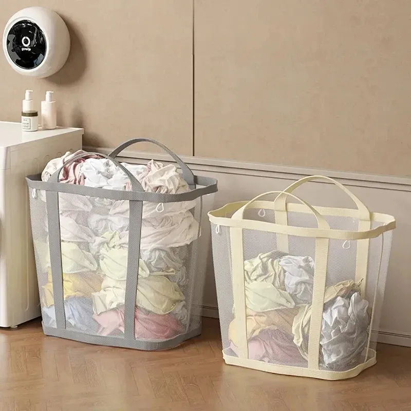 Panier à linge pliable en maille, portable, pour chaussettes et sous-vêtements, idéal pour dortoir et maison 2