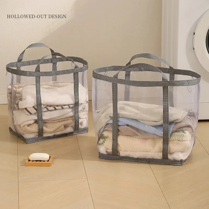 Panier à linge pliable en maille, portable, pour chaussettes et sous-vêtements, idéal pour dortoir et maison - Image 1