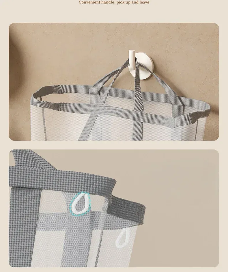 Panier à linge rangé dans un espace de vie