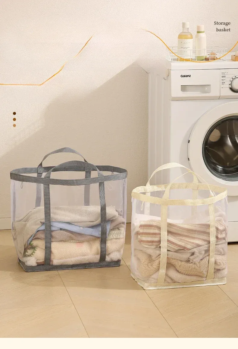 Panier à linge pliable en maille, vue d'ensemble