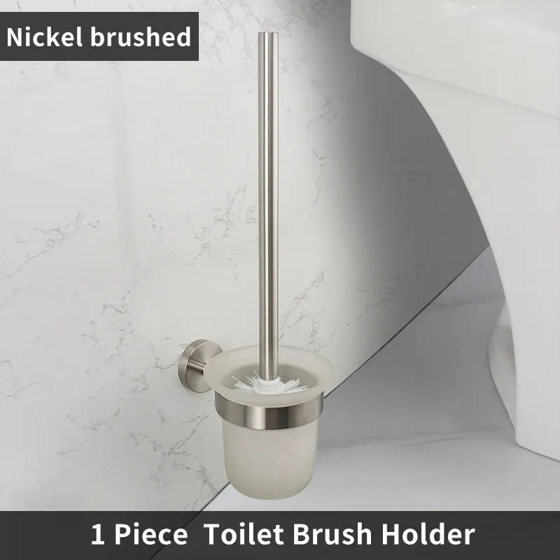 Support de brosse WC mural en acier inoxydable, finition noir mat, nickel brossé, or rose, chromé poli et or brossé 10