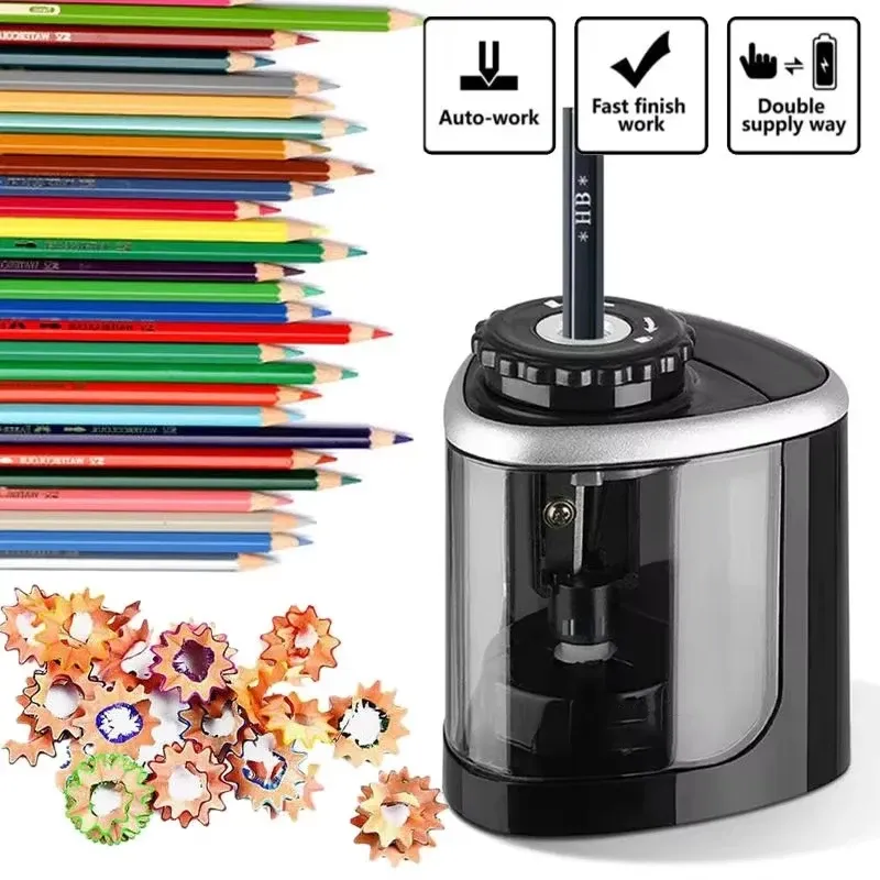 Taille-crayon électrique automatique de bureau pour crayons de 6 à 8 mm, idéal pour étudiants et papeterie scolaire - Image 1
