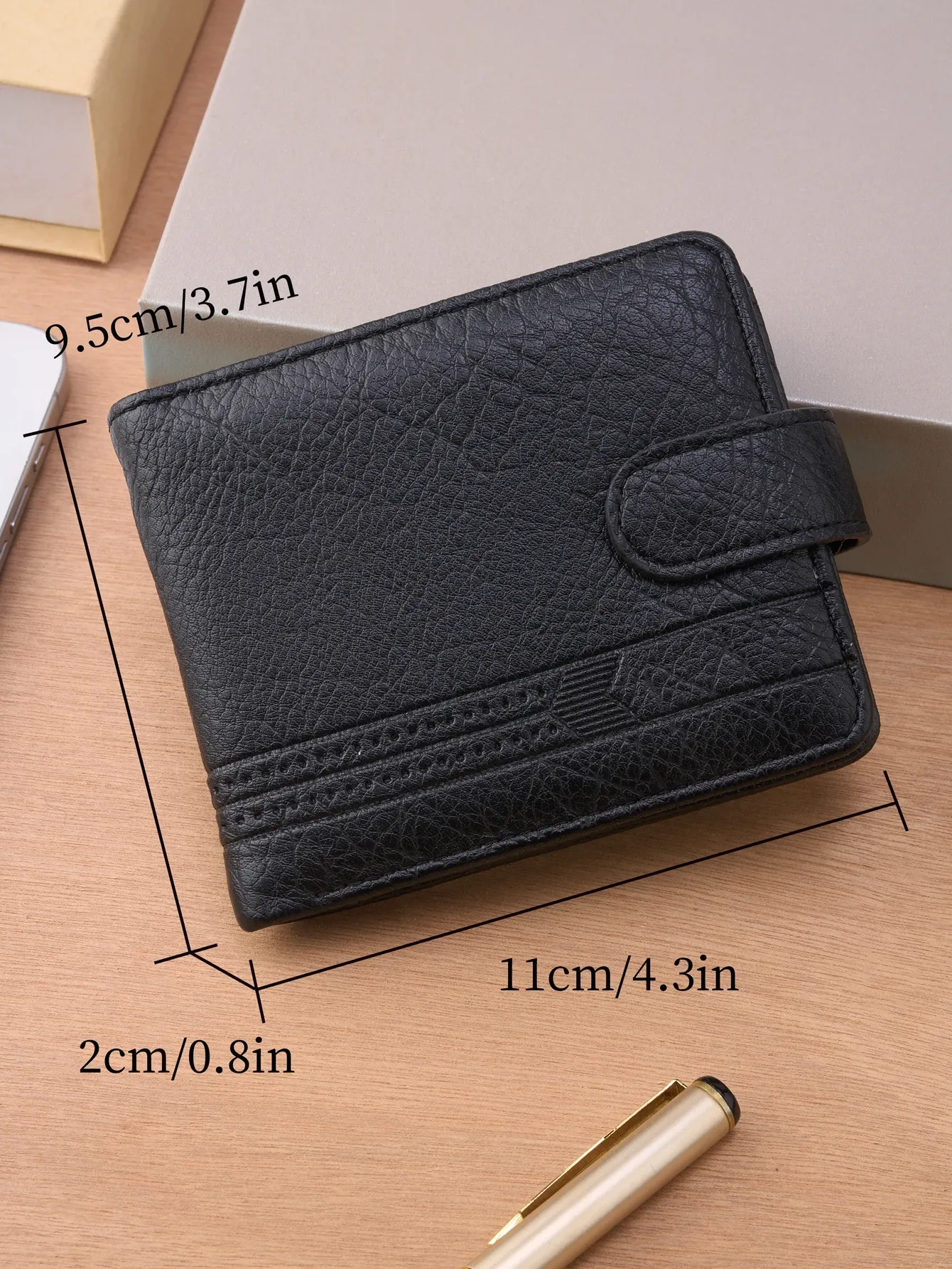 Portefeuille homme en cuir, vue d'ensemble