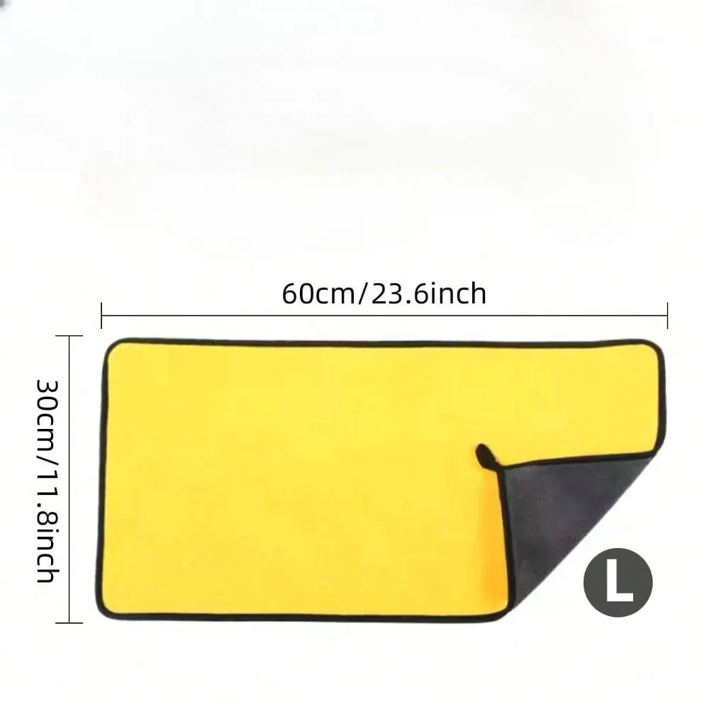 Serviette de nettoyage pour voiture en microfibre 30 x 60 cm, double couche, douce et à séchage rapide (lot de 1, 2, 3, 6 ou 10) 3