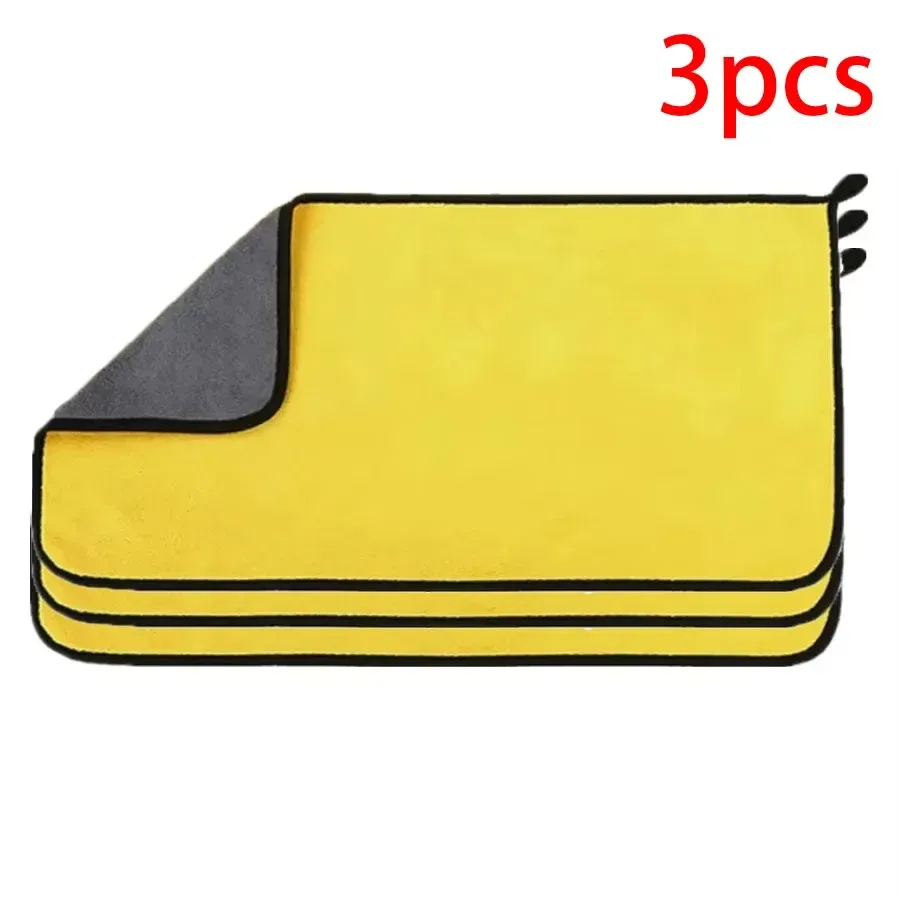 Serviette de nettoyage pour voiture en microfibre 30 x 60 cm, double couche, douce et à séchage rapide (lot de 1, 2, 3, 6 ou 10) 15