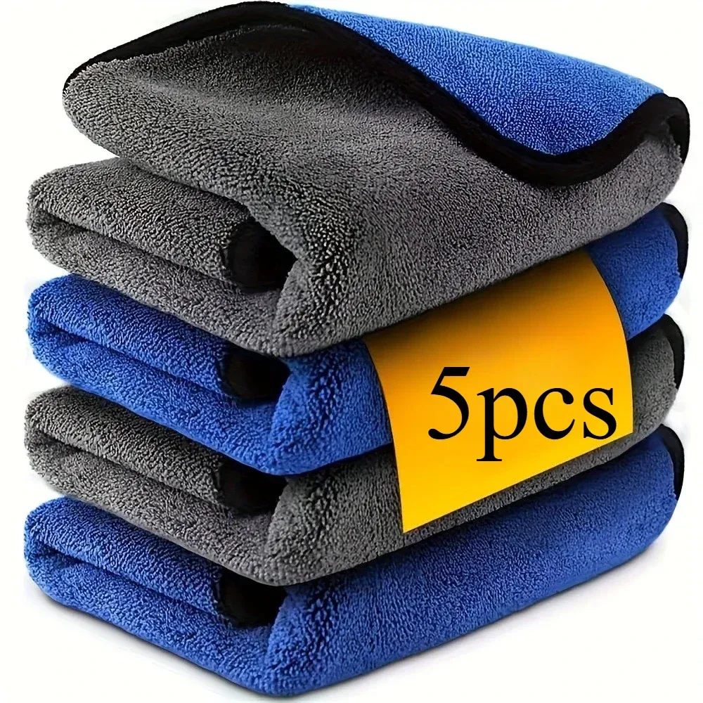 Serviette de nettoyage pour voiture en microfibre 30 x 60 cm, double couche, douce et à séchage rapide (lot de 1, 2, 3, 6 ou 10) 7