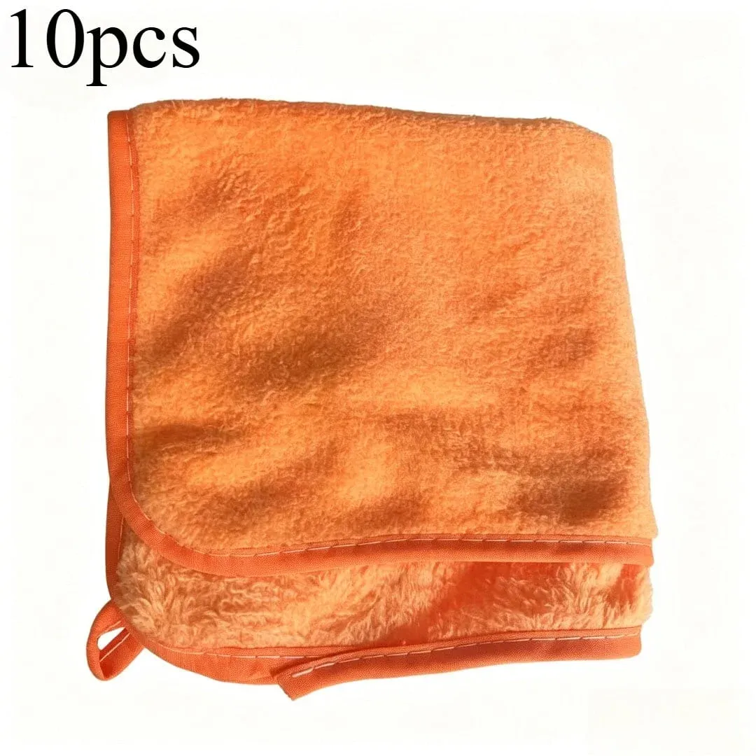 Serviette de nettoyage pour voiture en microfibre 30 x 60 cm, double couche, douce et à séchage rapide (lot de 1, 2, 3, 6 ou 10) 10