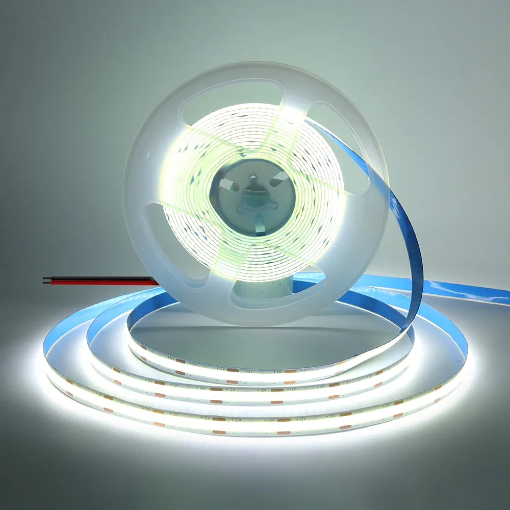 Ruban LED COB PCB, largeur 3 mm, 5 mm, 8 mm, 5 V, 12 V, 24 V, 320 LED/m, ruban souple haute luminosité, blanc neutre chaud, rouge, vert, bleu, 0,5 m, 5 m 8